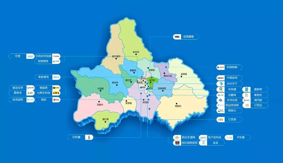 30家成都主流b2b企业区域分布图(点击查看高清图) 30家成都主流b2b