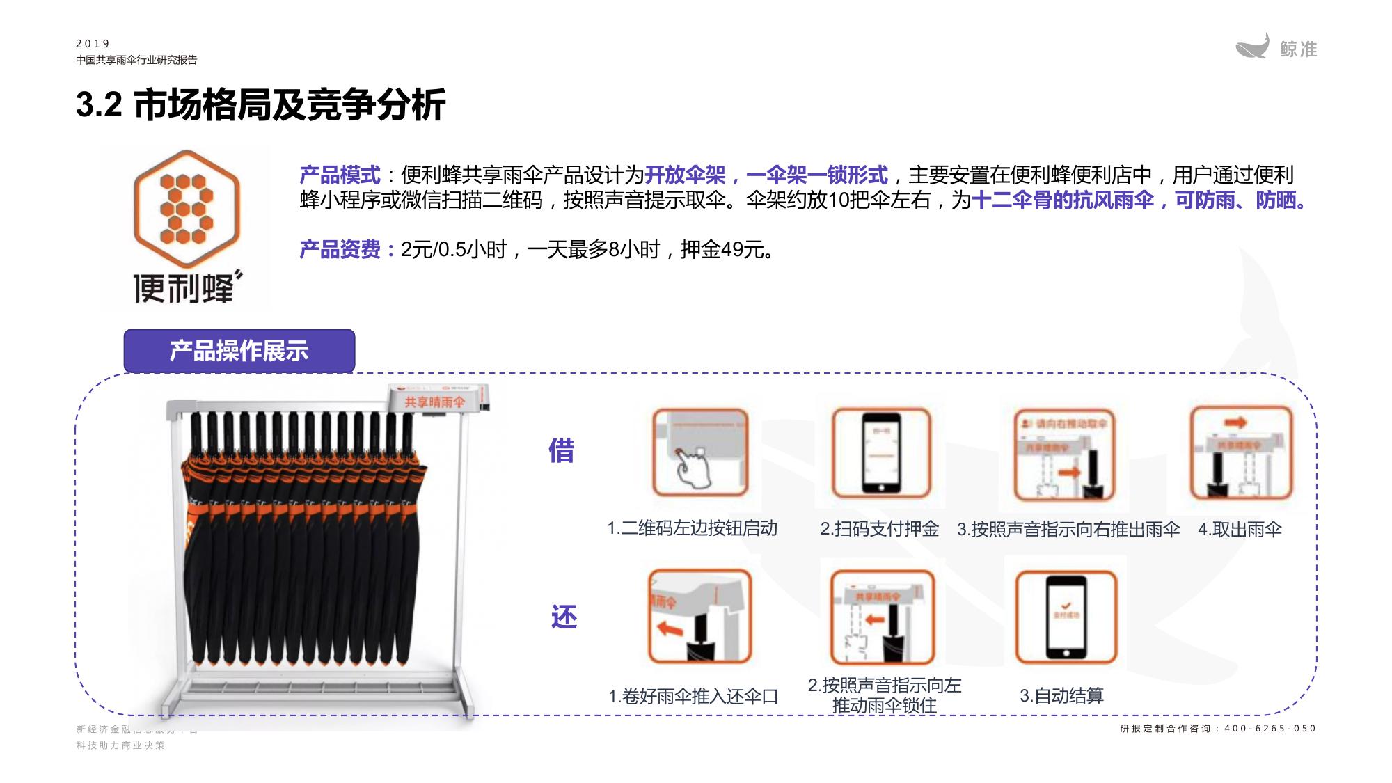 鲸准研究院《2019中国共享雨伞行业研究报告(ppt)
